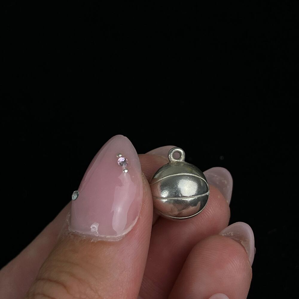 Retired James Avery Sterling Silver 3D Basketball Charm